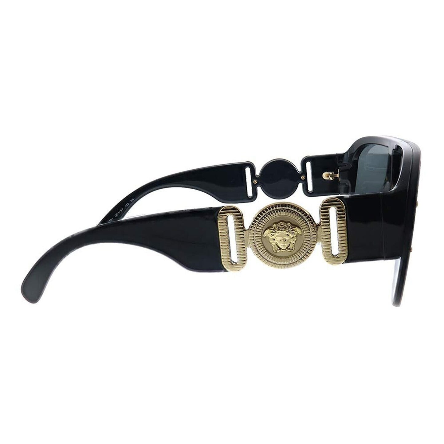 Versace VE 4391 GB1/87 Black Plastic Shield Sunglasses Grey Lens