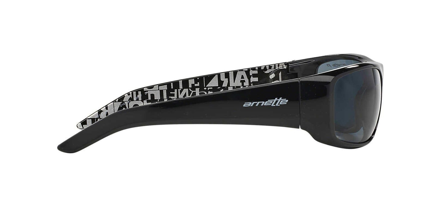ARNETTE Men's AN4182 Hot Shot Wrap Sunglasses, Gloss Black/Grey Polarized, 62 mm