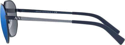 A|X ARMANI EXCHANGE Men's AX2036S 609955 56mm Matte Mirrored/Blue Sunglasses