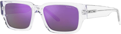 ARNETTE 0AN4296 12154V Unisex Sunglasses Crystal Frame, Grey Mirror Violet Lenses, 54MM