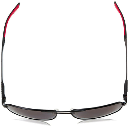 Carrera mens CA8011/S Rectangular Sunglasses, Matte Black/Polarized Gray, 58 mm