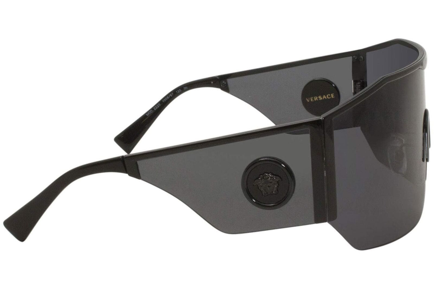 Versace Man Sunglasses, Black Lenses Metal Frame, 41mm