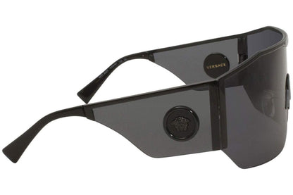 Versace Man Sunglasses, Black Lenses Metal Frame, 41mm