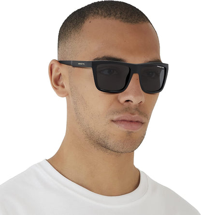 ARNETTE Men's AN4262 41/87 55mm Deep Ellum Square Sunglasses, Black/Grey