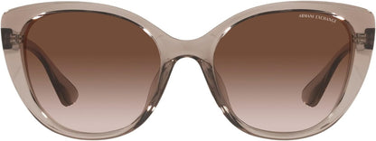 Armani Exchange 0AX4111SU 824013 54mm Woman Sunglasses Transparent Pink Frame, Black Gradient Lenses,