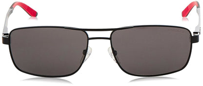 Carrera mens CA8011/S Rectangular Sunglasses, Matte Black/Polarized Gray, 58 mm