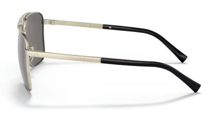 VERSACE VE2238 12526G 61mm Pale Gold Light Grey Mirror Silver Men's Sunglasses