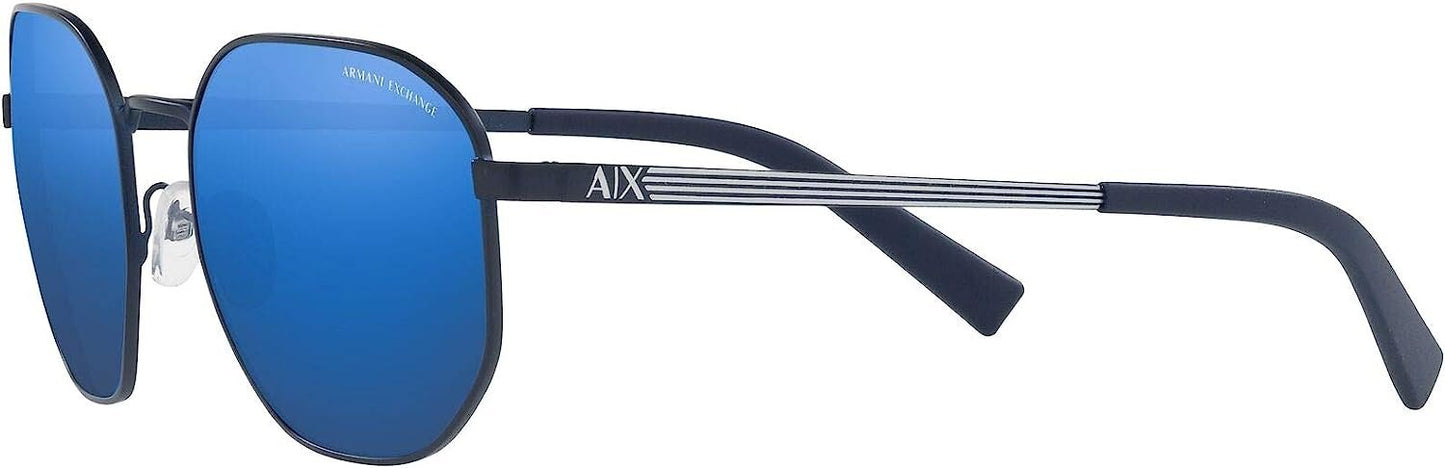 A|X ARMANI EXCHANGE Men's AX2036S 609955 56mm Matte Mirrored/Blue Sunglasses