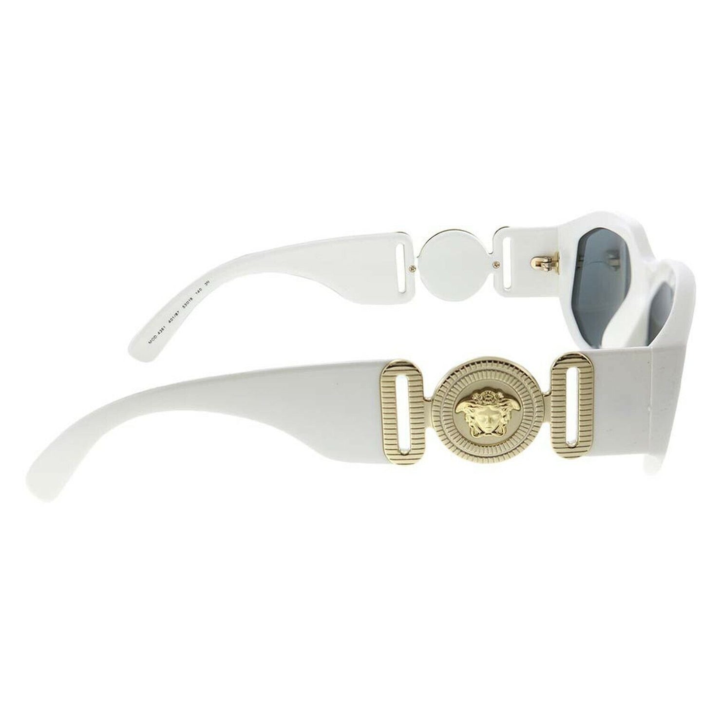 Versace VE 4361 401/87 White Plastic Geometric Sunglasses Grey Lens