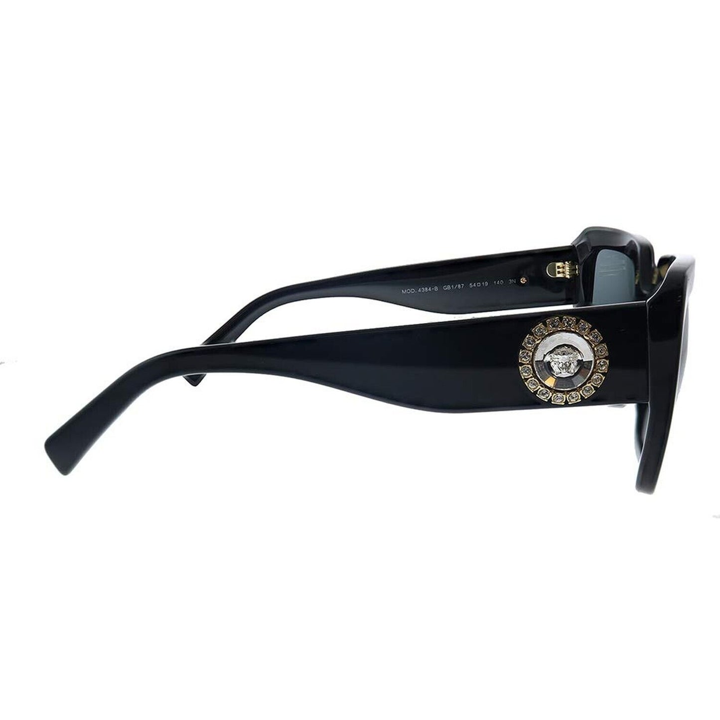 Versace VE 4384B GB1/87 Black Plastic Square Sunglasses Grey Lens
