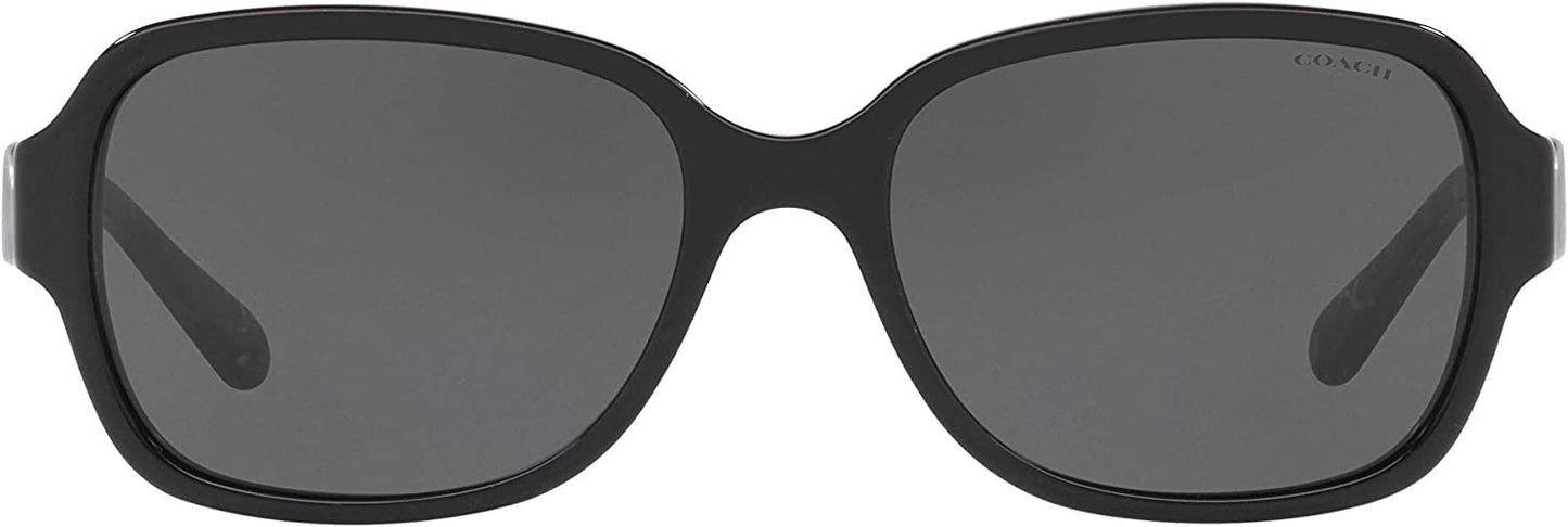 COACH 0HC8241 551087 57mm Woman Sunglasses, Black Lenses Acetate Frame,