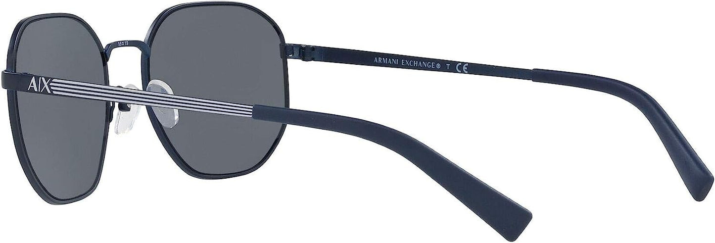 A|X ARMANI EXCHANGE Men's AX2036S 609955 56mm Matte Mirrored/Blue Sunglasses
