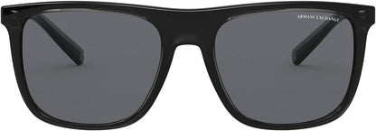 A|X ARMANI EXCHANGE Men's AX4102S Square Sunglasses, Shiny Black/Grey, 56 mm