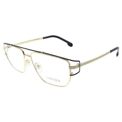 Versace VE 1257 1436 Gold Metal Hexagonal Eyeglasses 55mm