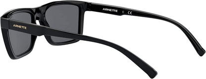 ARNETTE Men's AN4262 41/87 55mm Deep Ellum Square Sunglasses, Black/Grey